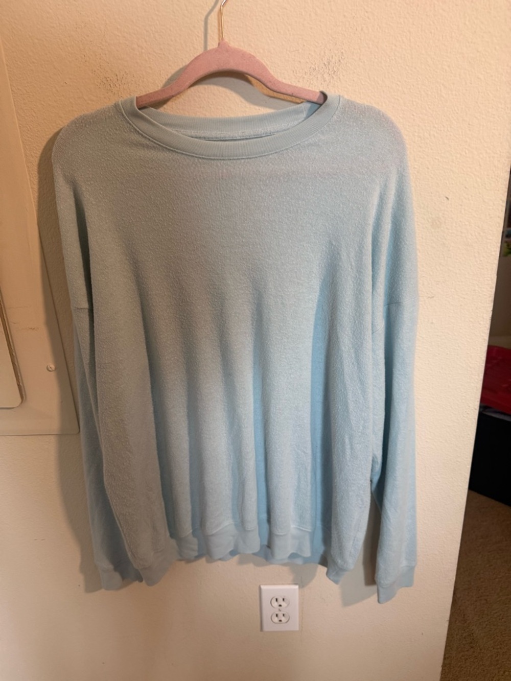 Alo Yoga Light Blue Oversized Crewneck Sweatshirt Soft Lounge Top